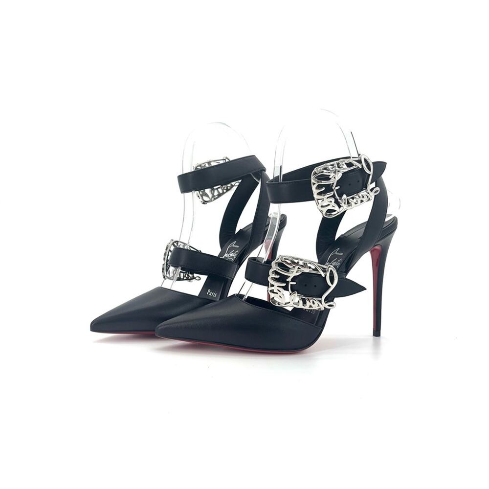 NEW Christian Louboutin Giddylina 100 Pointed Toe Strappy Stiletto Pumps 37